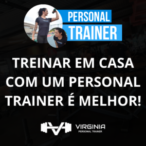 Imagem destacando o personal trainer como a solução ideal para treinar em casa em 2025, com orientação personalizada.